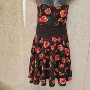 Wild Daisy Floral Strapless Mini Dress Whimsigoth Y2K Party Dance Club XL